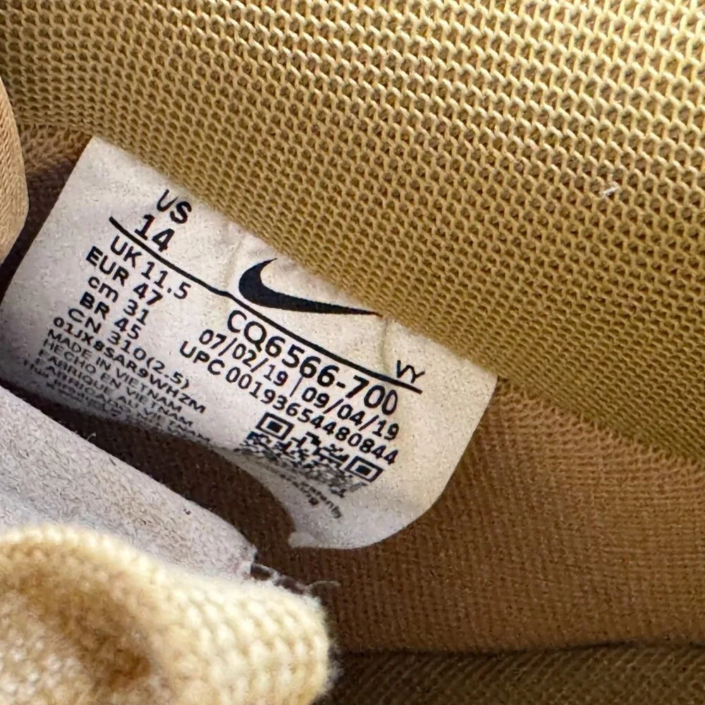 Size 14 - Nike Air Force 1 SP Metallic Gold Womens Leather Sneakers‎ CQ6566-700